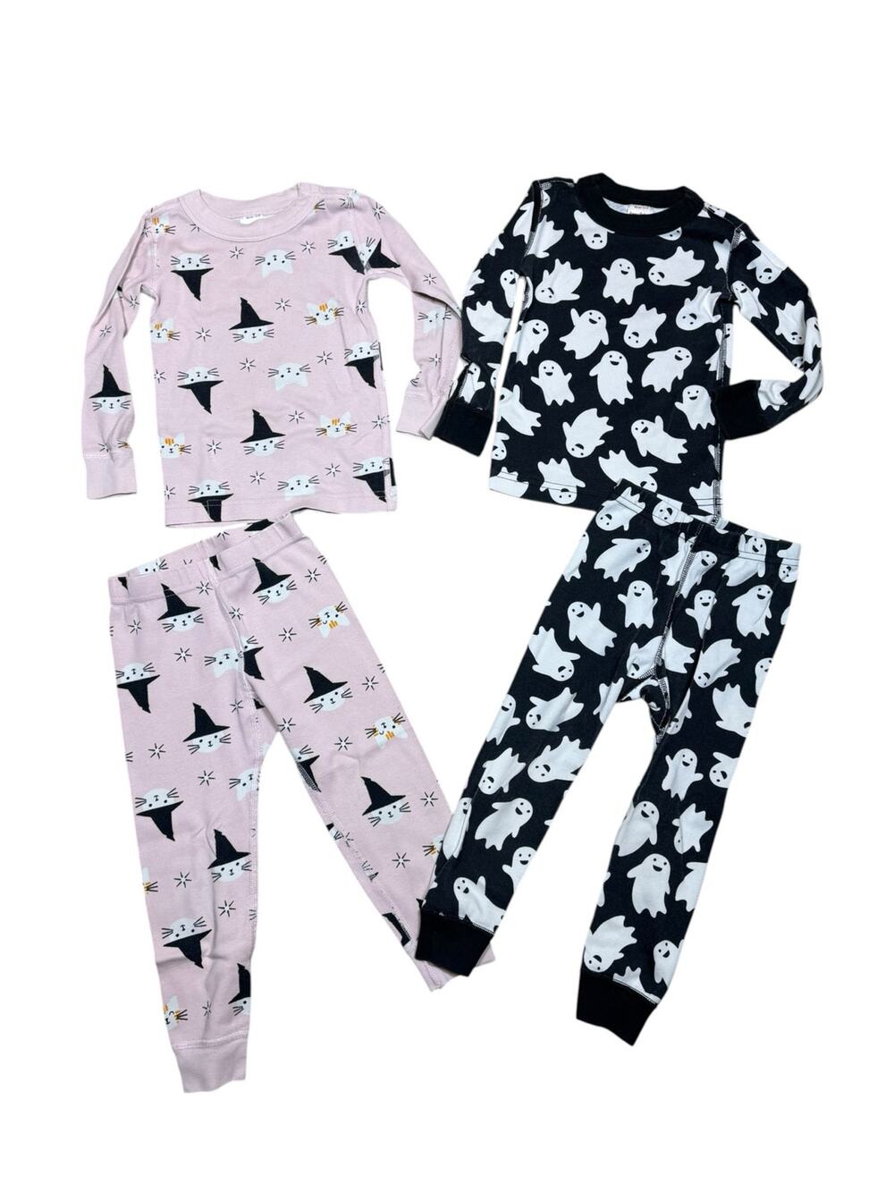 Hanna Andersson Halloween Two Piece Ghost and Witch Cat Organic Pajamas 3T